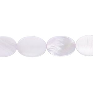 Bead, mother-of-pearl shell (dyed), lavender, 14x10mm flat oval. Sold per 15" to 16" strand.