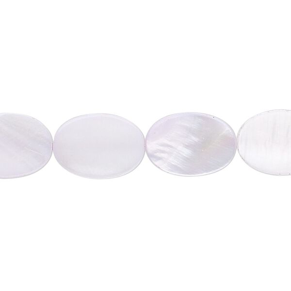 Bead, mother-of-pearl shell (dyed), lavender, 14x10mm flat oval. Sold per 15" to 16" strand. image number 0