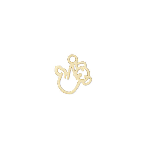 Charm Amoracast® 1pkg1 sterling silver, 13mm 2-sided cutout koala bear, brushed "vermeil" (gold finish) image number 0