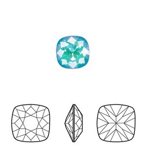 Fancy stone 2pk crystal laguna DeLite, Crystal Passions® 10mm cushion 4470