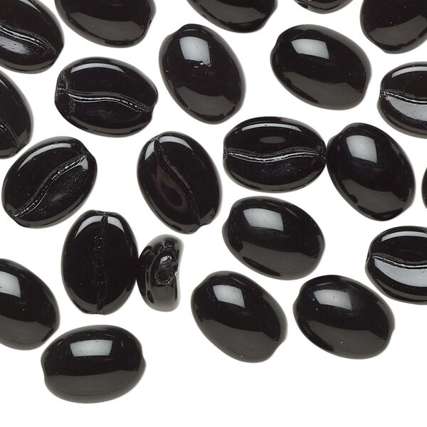 Bead, Preciosa, Czech pressed glass, opaque dark roast, 10.5x8mm coffee bean. Sold per pkg of 25. image number 0