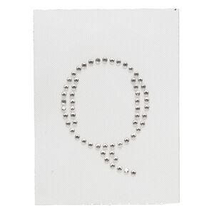 Iron-on transfer 1pk crystal clear, Preciosa Czech crystal 43x32mm "Q"