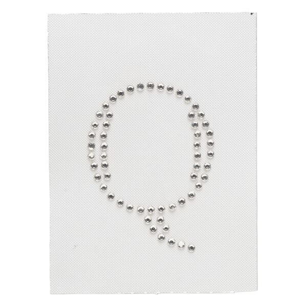 Iron-on transfer 1pk crystal clear, Preciosa Czech crystal 43x32mm "Q" image number 0