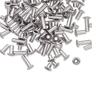 Eyelet mix, stainless steel, 3.5x3mm-7x3.5mm with 1.4mm inside diameter, fits 2mm hole. Sold per pkg of 100.
