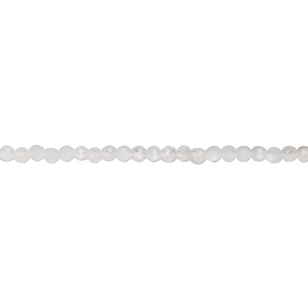 Bead, rainbow moonstone (natural), 2-2.4mm faceted round, B grade, Mohs hardness 6 to 6-1/2. Sold per 15-1/2 inch strand, approximately 195 beads. image number 0