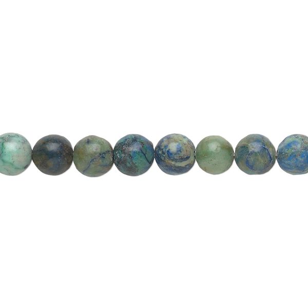 Chrysocolla 1pkg1, round bead 15.5-16 inch 6mm image number 0