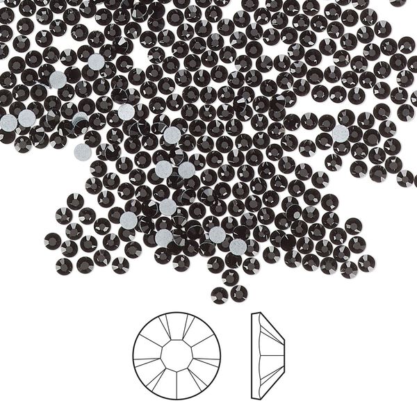 Flat back 1440pk jet foil back, Preciosa MAXIMA Czech crystal rhinestone 1.7-1.9mm chaton rose round SS5 image number 0