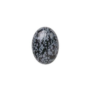Snowflake obsidian 1pkg4, calibrated oval cab natural 18x13mm