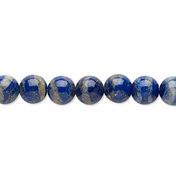 Bead, lapis lazuli (natural), 7-8mm round, C grade, Mohs hardness 5 to 6. Sold per 15-inch strand. image number 0
