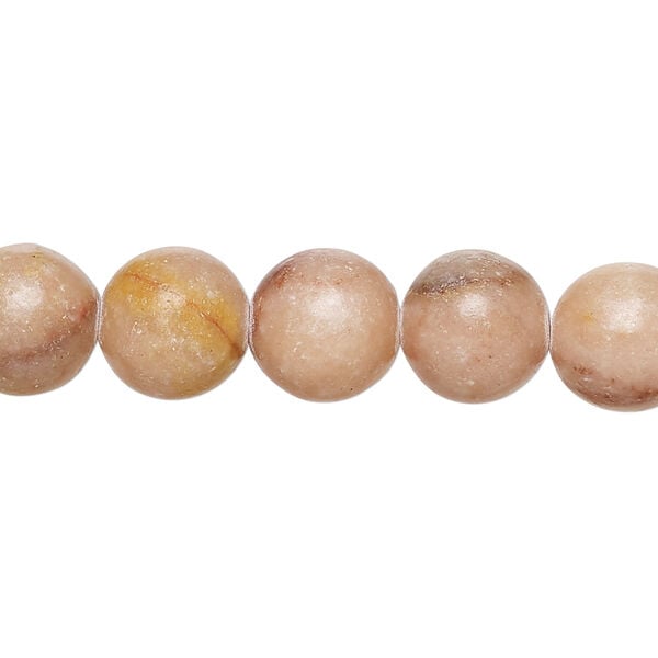 Pink calcite 1pkg1, round bead natural, 15 inch 10mm image number 0