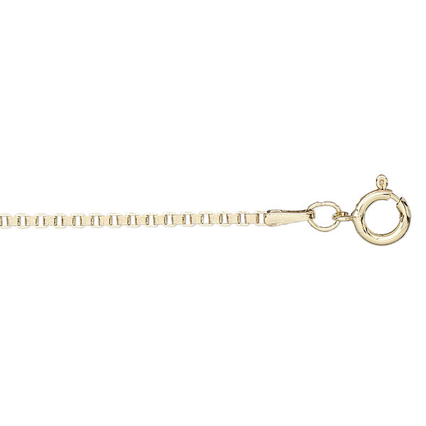 Chain, 12Kt gold-filled, 1.5mm Venetian box, 20 inches with springring clasp. Sold individually. image number 0