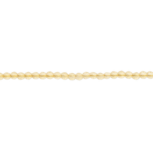 Glass 1pkg1, faceted round bead 14 inch transparent yellow 2mm image number 0