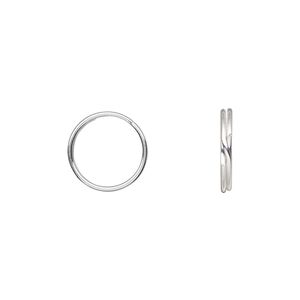Split ring, tempered sterling silver-filled, 12mm round. Sold per pkg of 4.
