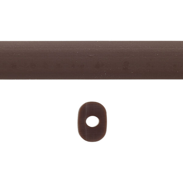 Cord, silicone, coco brown, 10x8mm oval with 2.5mm hole. Sold per pkg of 1 yard. image number 0