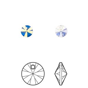 Drop 720pk crystal AB, Swarovski® 6mm pendant mini disk 6428