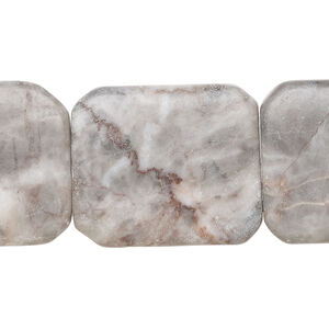 Pink-grey marble 1pkg1, puffed rectangle bead natural, 15 inch 24x18mm-28x23mm