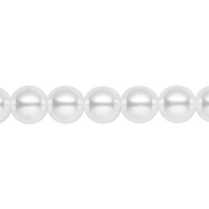 Pearl 2pk white, Celestial Crystal® 8mm round 15.5-16 inch