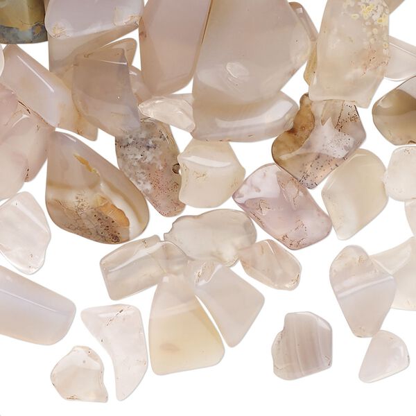 Grey chalcedony 1pkg1, undrilled inlay chip natural 50g mini image number 0
