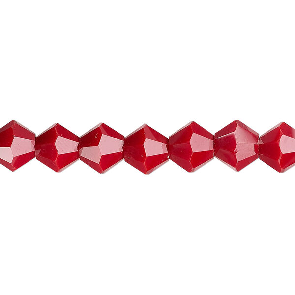 Bead 1pk opaque red, Celestial Crystal® 8mm bicone 15.5-16 inch image number 0