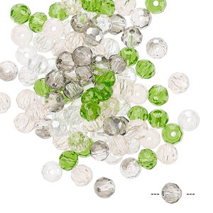 Bead mix 100pk 32 facets spring, Celestial Crystal® 4mm round