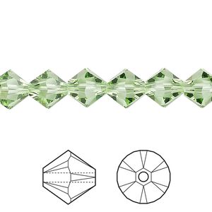 Bead 12pk peridot, Crystal Passions® 8mm bicone 5328