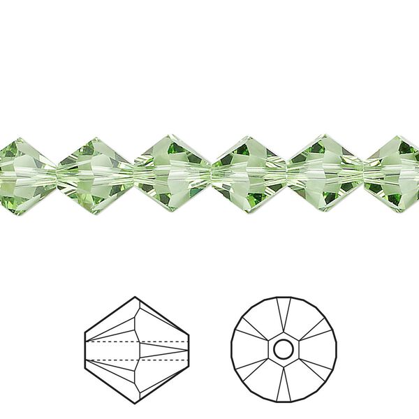 Bead 12pk peridot, Crystal Passions® 8mm bicone 5328 image number 0