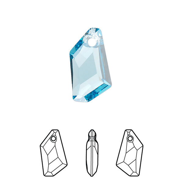 Drop 1pk aquamarine, Crystal Passions® 18x12mm pendant de-art 6670 image number 0