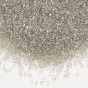 Seed bead, Delica®, glass, pkg/50g, #15 round, transparent taupe (DBS-1111).