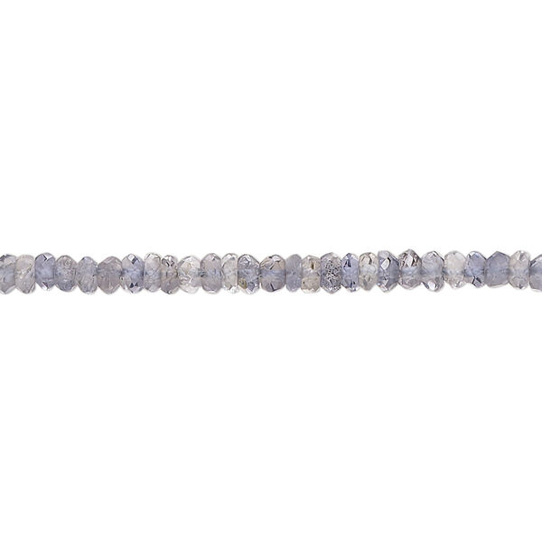 Bead, iolite (natural), light, 3x1mm-4x3mm hand-cut faceted rondelle, B grade, Mohs hardness 7 to 7-1/2. Sold per 13-inch strand, approximately 190 beads. image number 0