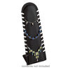 Display, 12-strand necklace, Nabuka leatherette and cardboard, black, 12-1/4 x 4-1/2 x 3-1/2 inch. Sold individually. image number 1