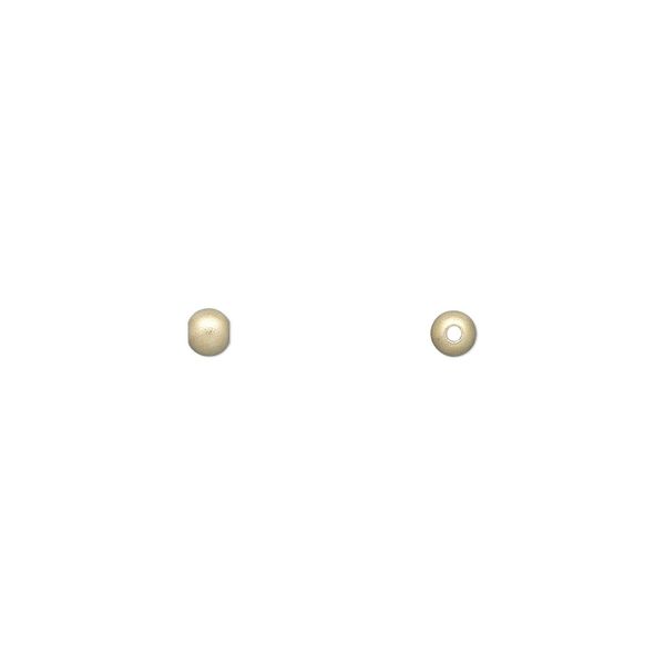 Bead, 14Kt gold-filled, 3mm seamless satin round. Sold per pkg of 4. image number 0