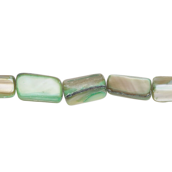 Mother-of-pearl shell 1pkg1, stick bead 15 inch seafoam 8x6mm-12x9mm image number 0