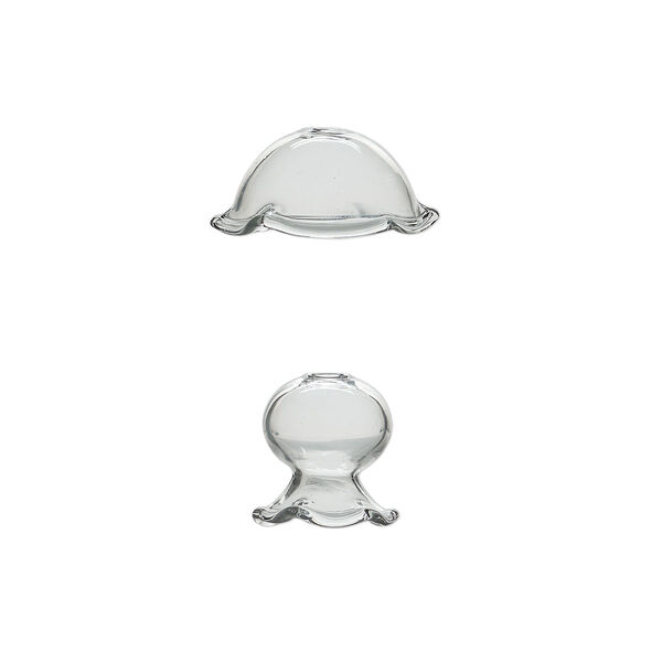 Focal, glass, clear, 34x19mm and 23x21mm jellyfish, handmade. Sold per 2-piece set. image number 0