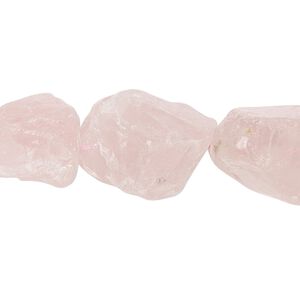 Rose quartz 1pkg1, rough nugget bead natural 15.5-16 inch medium