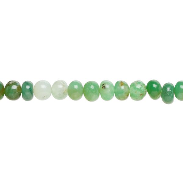 Chrysoprase 1pkg1, hand-cut rondelle bead natural 14 inch 4x2mm-6x5mm image number 0