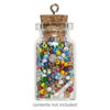 Component, glass / cork / nickel-finished steel, clear, 40x22mm bottle with stopper and screw eye. Sold per pkg of 10. image number 0