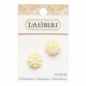 Embellishment, Laliberi™, acrylic, light yellow, 20mm flower with flat back. Sold per pkg of 2.