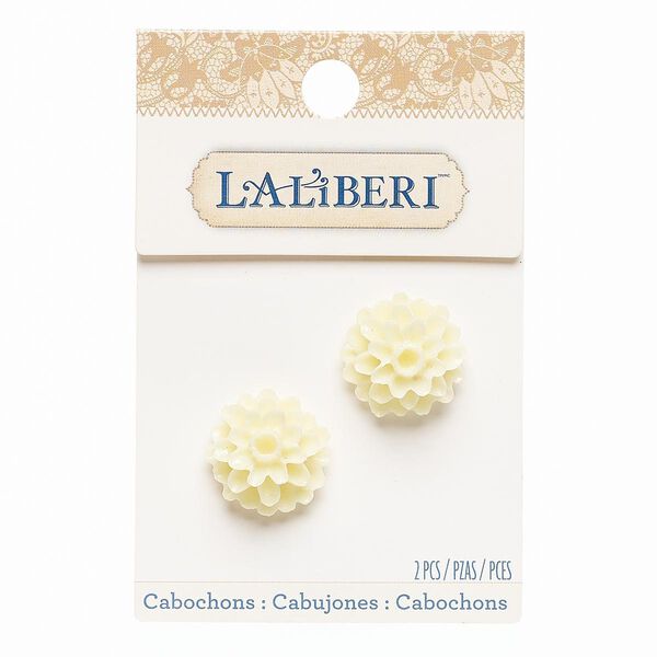 Embellishment, Laliberi™, acrylic, light yellow, 20mm flower with flat back. Sold per pkg of 2. image number 0