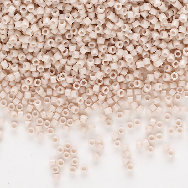 Seed bead, Delica®, glass, pkg/7.5g, #11 round, opaque glass enamel pink champagne (DB-1495-1). image number 0