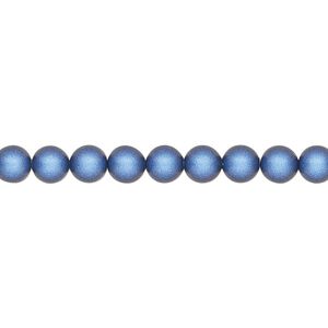 Pearl 500pk iridescent dark blue, Swarovski® 5mm round 5810