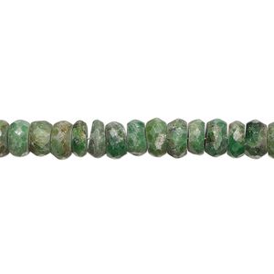 Chrome diopside 1pkg1, hand-cut faceted rondelle bead natural 8 inch 6x3mm-7x3mm