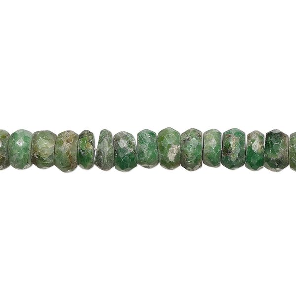 Chrome diopside 1pkg1, hand-cut faceted rondelle bead natural 8 inch 6x3mm-7x3mm image number 0