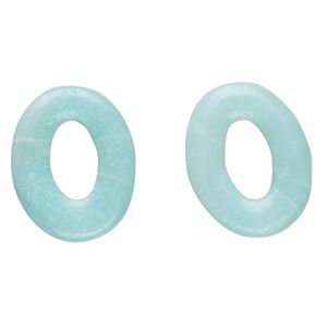 Amazonite 1pkg2, oval donut focal natural 20x16mm