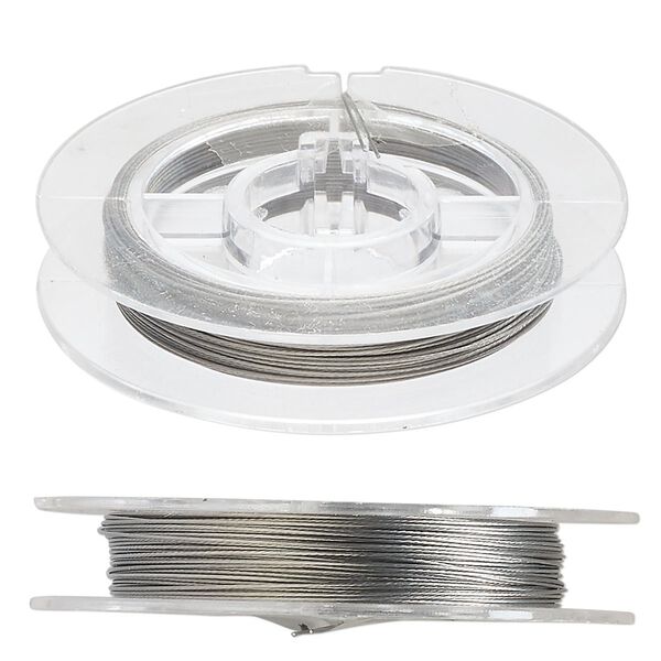 Beading wire, Tigertail™, nylon-coated stainless steel, clear, 7 strand, 0.012-inch diameter. Sold per 30-foot spool. image number 0