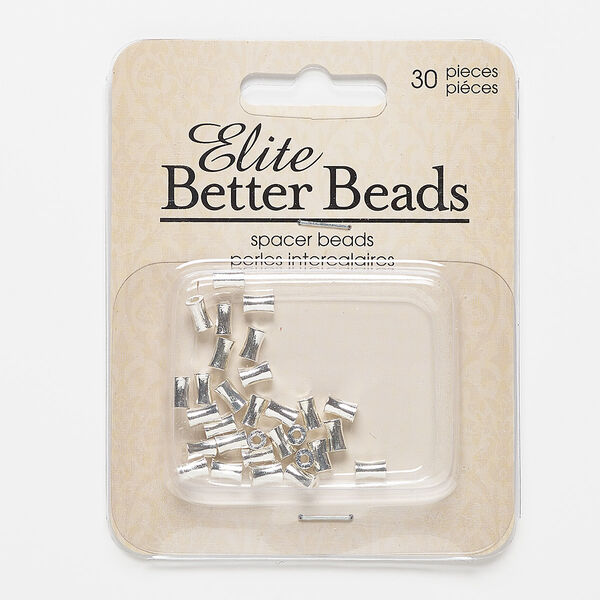 Bead, silver-finished "pewter" (zinc-based alloy), 6x4mm hourglass. Sold per pkg of 30. image number 0
