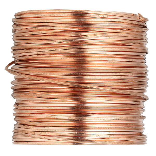 Wire, copper, half-hard, square, 16 gauge. Sold per 10-yard coil. image number 0