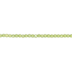 Glass 1pkg1, faceted round bead 14 inch transparent light green AB 2mm