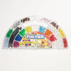 Bead mix 1pkg380, acrylic, mixed colors, 9x6mm-15.5x9mm crow and sports ball.