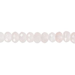 Rose quartz 1pkg1, tumbled faceted rondelle bead natural 15.5-16 inch 6x4mm