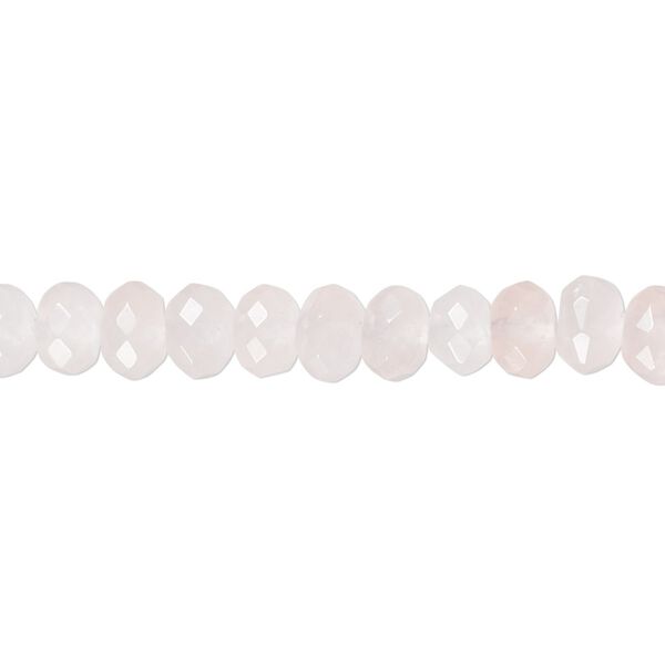 Rose quartz 1pkg1, tumbled faceted rondelle bead natural 15.5-16 inch 6x4mm image number 0